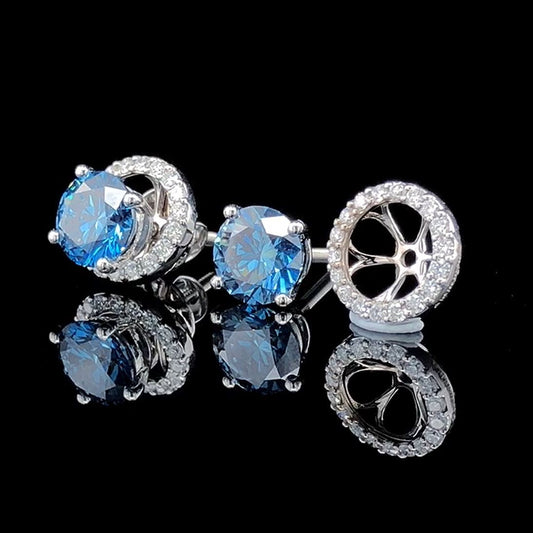 Custom Azul Lab Diamond Stud Earrings