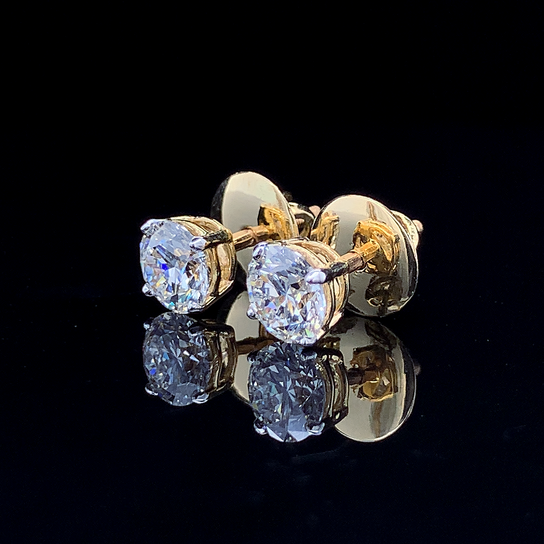 Lab Diamond Earrings 2 Carats VVS2 Colour E